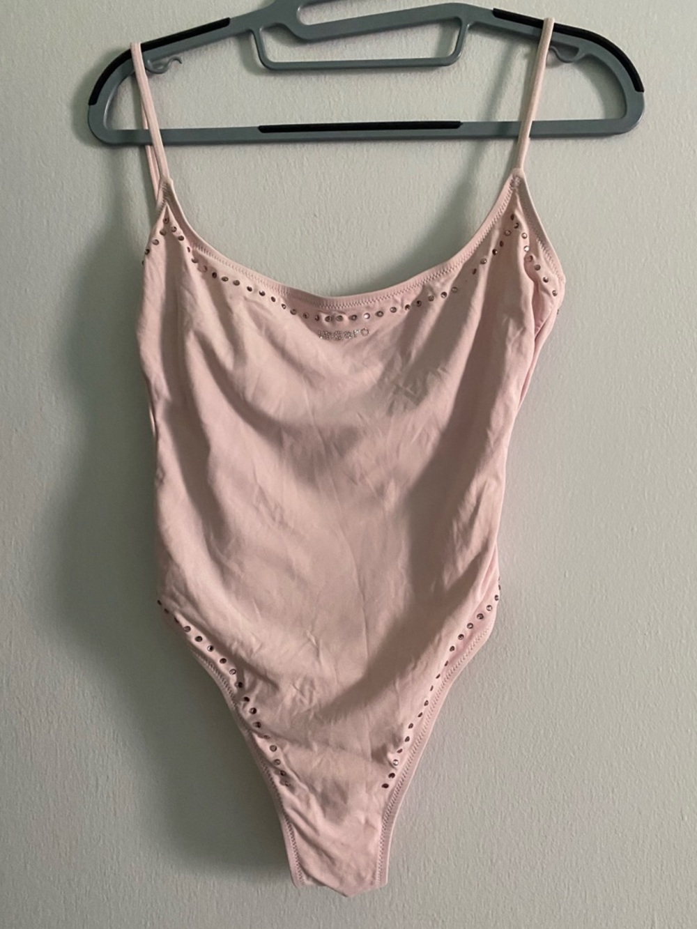 EMANUEL UNGARO VINTAGE BATHING SUIT WITH RHINESTONES, SIZE M